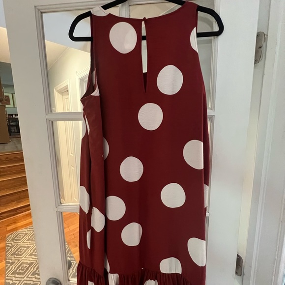Anthropologie Dress Michaela Flounced Polka Dot Midi Sleeveless Dress XL - Picture 8 of 12